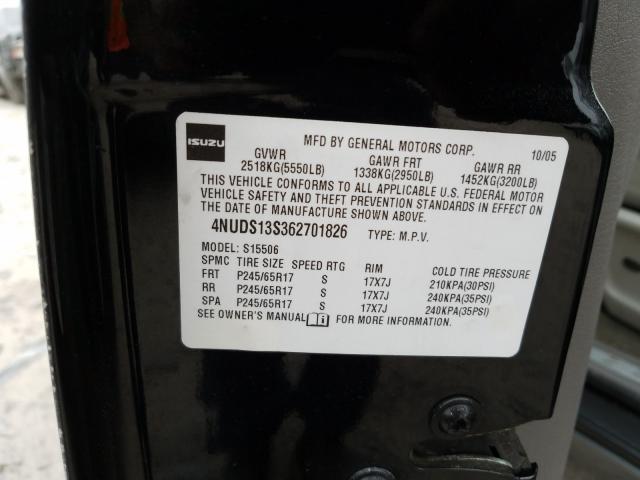 4NUDS13S362701826 - 2006 ISUZU ASCENDER S  照片 10