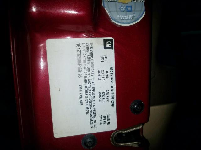 1G1ZT62805F169193 - 2005 CHEVROLET MALIBU MAXX LS  ფოტო 10