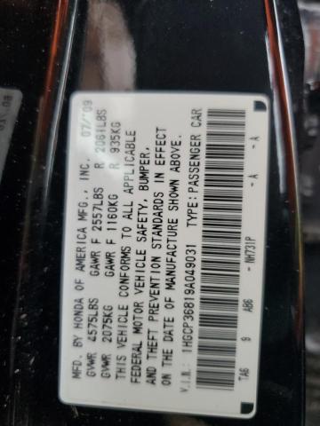 1HGCP36819A049031 - 2009 HONDA ACCORD EXL BLACK photo 13