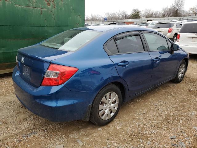 19XFB2F50CE075053 - 2012 HONDA CIVIC LX BLUE photo 3