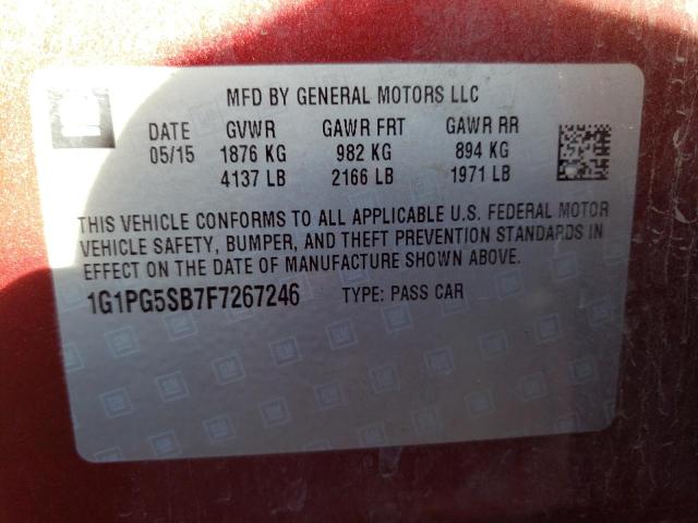 1G1PG5SB7F7267246 - 2015 CHEVROLET CRUZE LTZ RED photo 12