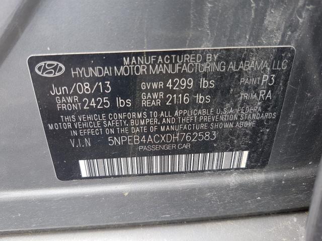 5NPEB4ACXDH762583 - 2013 HYUNDAI SONATA GLS  photo 10