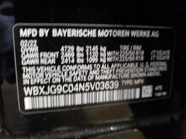 WBXJG9C04N5V03639 - 2022 BMW X1 XDRIVE28I BLACK photo 13