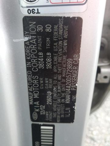 KNAFU4A20D5729899 - 2013 KIA FORTE EX SILVER photo 13