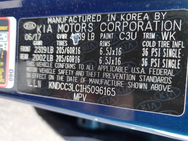 KNDCC3LC1H5096165 - 2017 KIA NIRO EX BLUE photo 12