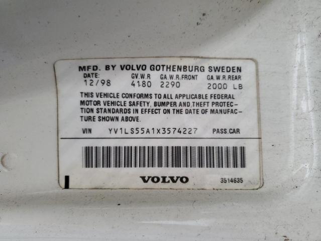 YV1LS55A1X3574227 - 1999 VOLVO S70 WHITE photo 12