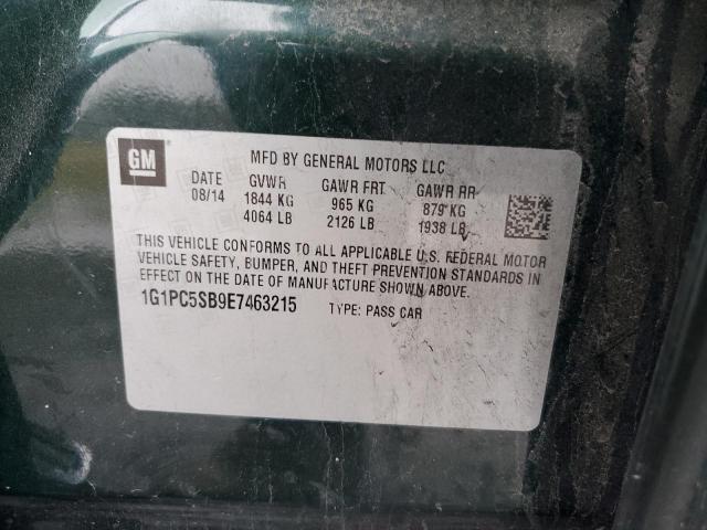 1G1PC5SB9E7463215 - 2014 CHEVROLET CRUZE LT GREEN photo 12