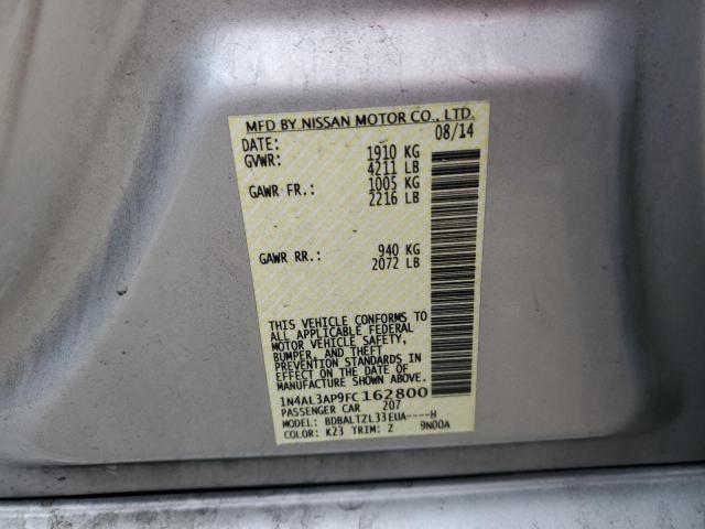 1N4AL3AP9FC162800 - 2015 NISSAN ALTIMA 2.5 SILVER photo 12