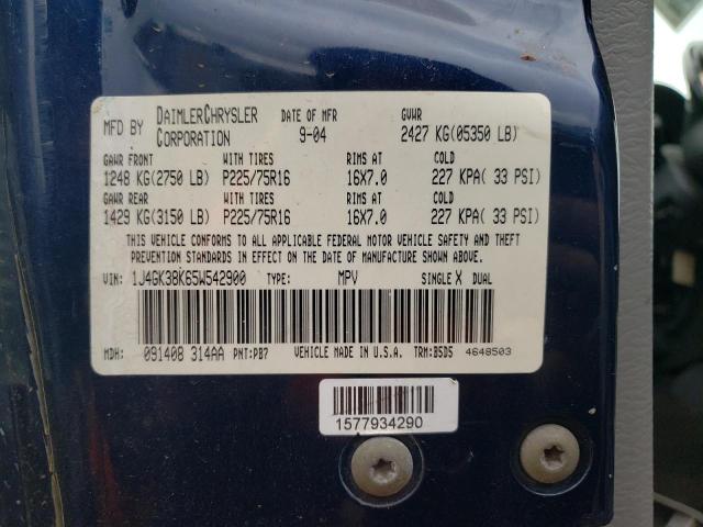 1J4GK38K65W542900 - 2005 JEEP LIBERTY RENEGADE 蓝色 照片 13