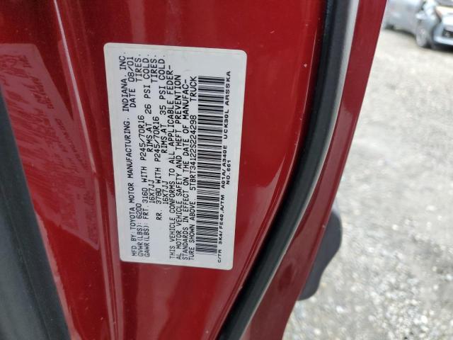 5TBRT34122S224298 - 2002 TOYOTA TUNDRA ACCESS CAB 勃艮第红 照片 12
