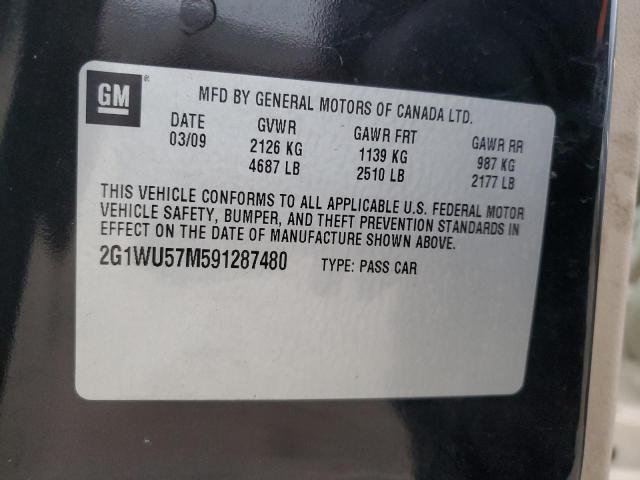 2G1WU57M591287480 - 2009 CHEVROLET IMPALA LTZ BLACK photo 12