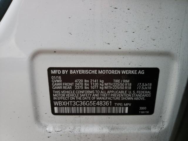 WBXHT3C36G5E48361 - 2016 BMW X1 XDRIVE28I WHITE photo 12