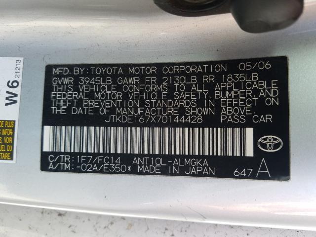 JTKDE167X70144428 - 2007 TOYOTA SCION TC  照片 10