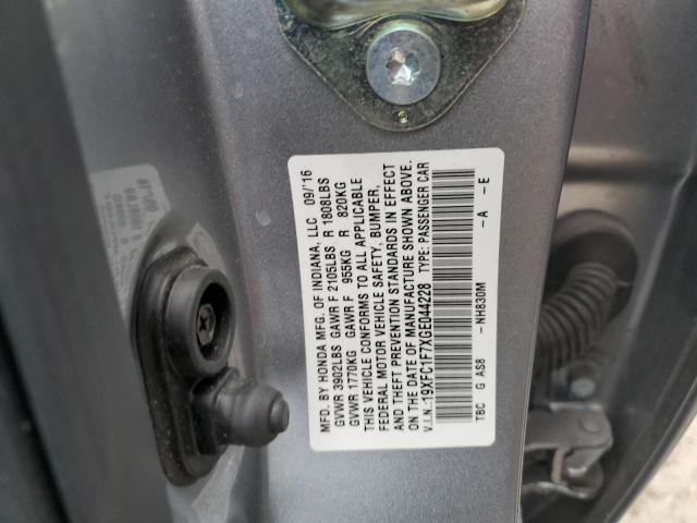 19XFC1F7XGE044228 - 2016 HONDA CIVIC EXL SILVER photo 12