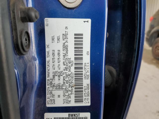 5TFRY5F13FX182127 - 2015 TOYOTA TUNDRA DOUBLE CAB SR/SR5 BLUE photo 12