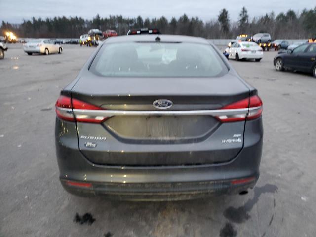 3FA6P0LU7JR102343 - 2018 FORD FUSION SE HYBRID GRAY photo 6