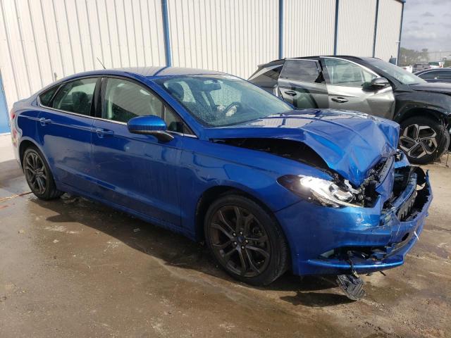 3FA6P0HD1JR153300 - 2018 FORD FUSION SE BLUE photo 4