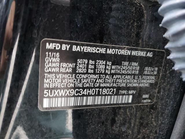 5UXWX9C34H0T18021 - 2017 BMW X3 XDRIVE28I BLACK photo 14