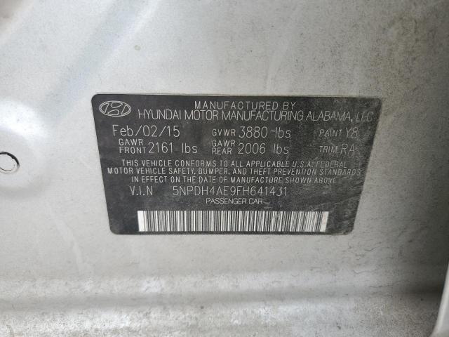 5NPDH4AE9FH641431 - 2015 HYUNDAI ELANTRA SE SILVER photo 12