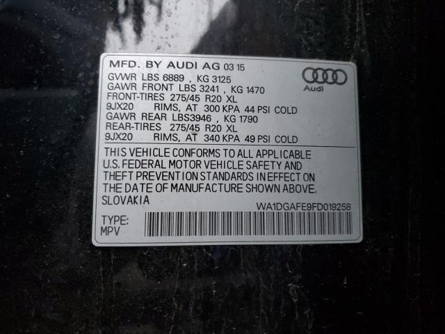 WA1DGAFE9FD019258 - 2015 AUDI Q7 PRESTIGE შავი ფოტო 12