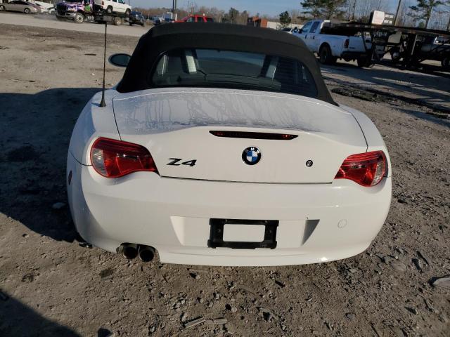 4USBU53537LX03192 - 2007 BMW Z4 3.0SI WHITE photo 6