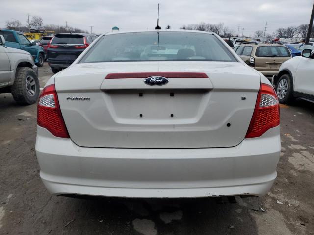 3FAHP0GA2AR420847 - 2010 FORD FUSION S WHITE photo 6