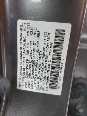 2HKRM4H77EH642147 - 2014 HONDA CR-V EXL GRAY photo 12