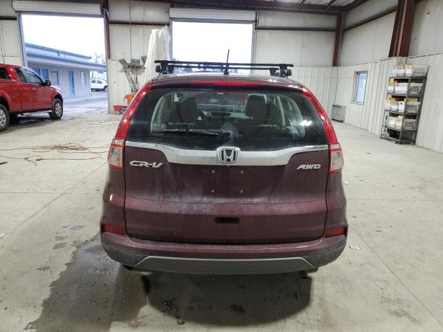 5J6RM4H34FL074301 - 2015 HONDA CR-V LX BURGUNDY photo 6