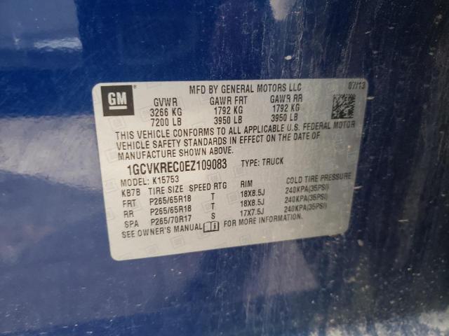 1GCVKREC0EZ109083 - 2014 CHEVROLET SILVERADO K1500 LT BLUE photo 12