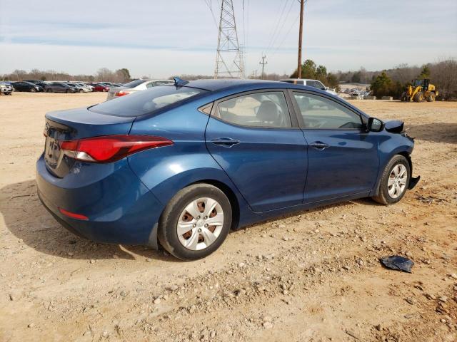 KMHDH4AE0GU482642 - 2016 HYUNDAI ELANTRA SE BLUE photo 3