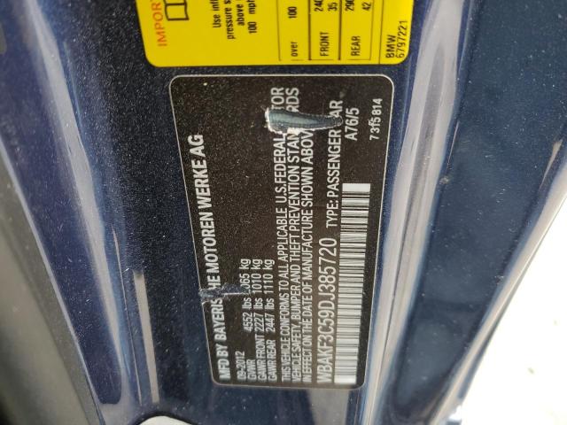 WBAKF3C59DJ385720 - 2013 BMW 328 XI BLUE photo 13