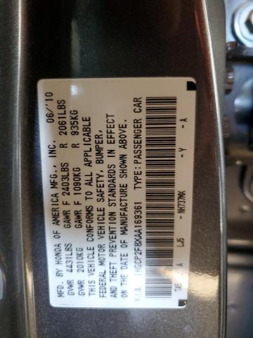 1HGCP2F8XAA169361 - 2010 HONDA ACCORD EXL GRAY photo 13