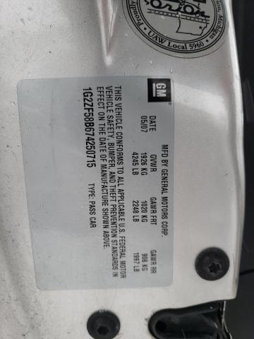 1G2ZF58B674250715 - 2007 PONTIAC G6 VALUE LEADER SILVER photo 12