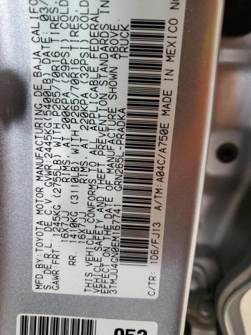 3TMJU4GN0EM167741 - 2014 TOYOTA TACOMA DOUBLE CAB PRERUNNER SILVER photo 12