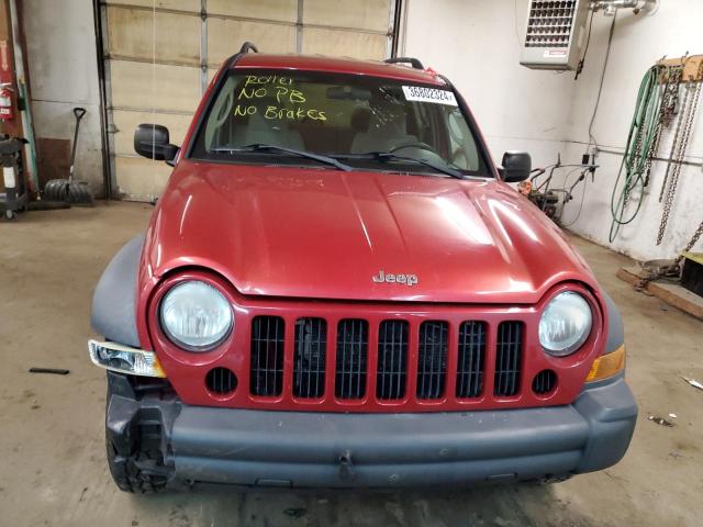 1J4GL48K86W181559 - 2006 JEEP LIBERTY SPORT RED photo 5