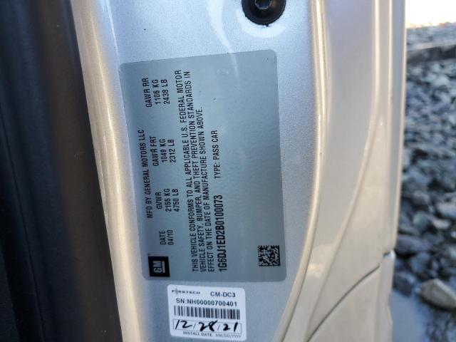 1G6DJ1ED2B0100073 - 2011 CADILLAC CTS PERFORMANCE COLLECTION Серебристый фото 12