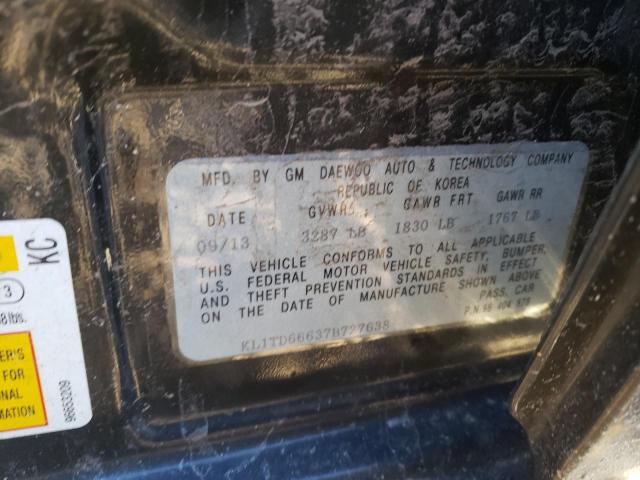 KL1TD66637B727638 - 2007 CHEVROLET AVEO BASE Qara foto 12