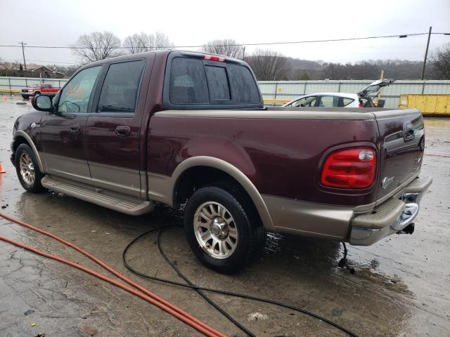 1FTRW07L12KB27711 - 2002 FORD F150 SUPERCREW BURGUNDY photo 2