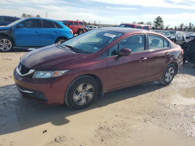 2HGFB2F51DH525784 - 2013 HONDA CIVIC LX BURGUNDY photo 1