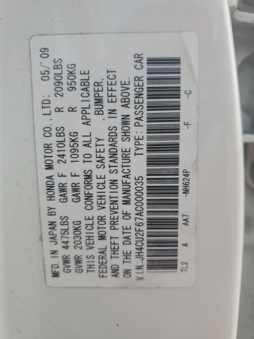 JH4CU2F67AC000035 - 2010 ACURA TSX WHITE photo 12