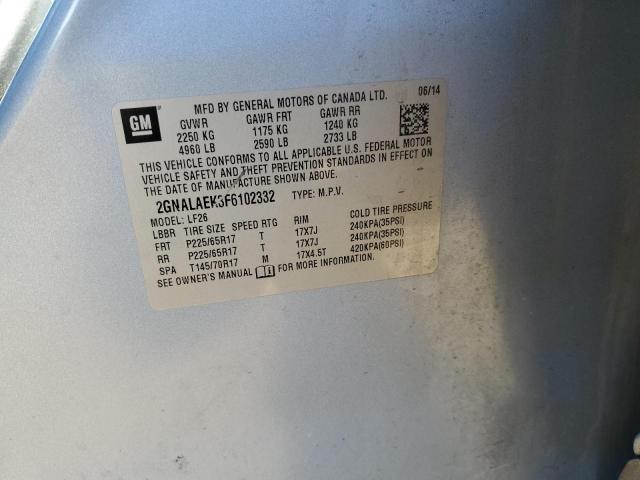 2GNALAEK3F6102332 - 2015 CHEVROLET EQUINOX LS SILVER photo 13