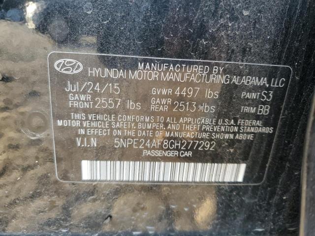 5NPE24AF8GH277292 - 2016 HYUNDAI SONATA SE BLACK photo 12