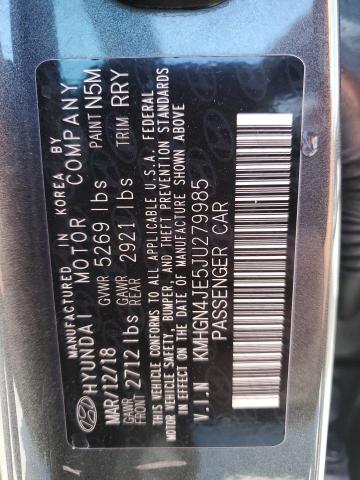 KMHGN4JE5JU279985 - 2018 GENESIS G80 BASE GRAY photo 12