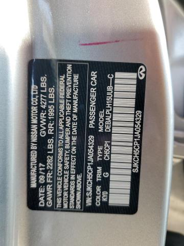 SJKCH5CP1JA054329 - 2018 INFINITI QX30 BASE SILVER photo 12