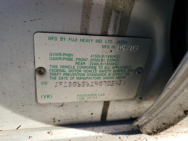 JF1SG65614G703436 - 2004 SUBARU FORESTER 2.5XS ვერცხლისფერი ფოტო 12