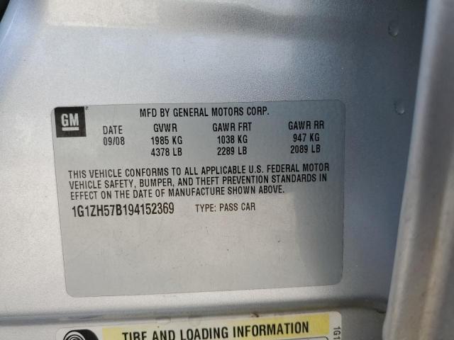 1G1ZH57B194152369 - 2009 CHEVROLET MALIBU 1LT SILVER photo 12