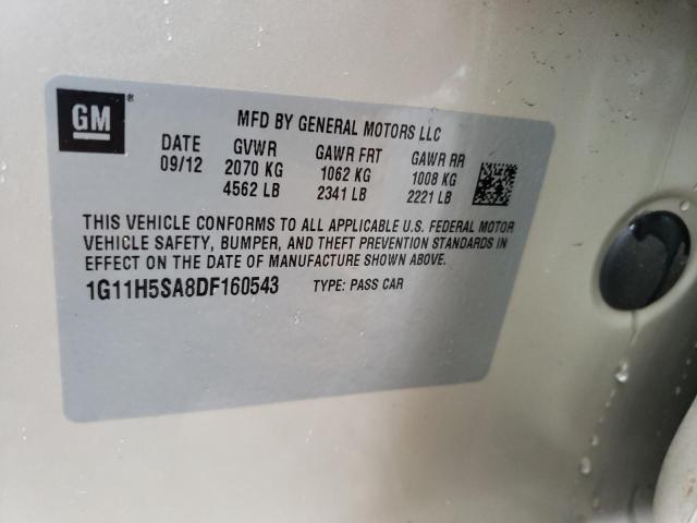 1G11H5SA8DF160543 - 2013 CHEVROLET MALIBU LTZ ბეჟი ფოტო 12