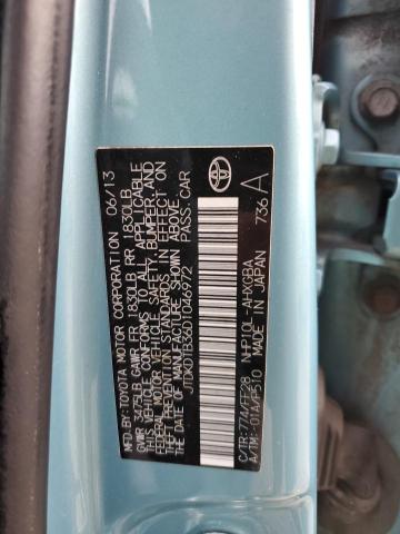 JTDKDTB36D1046972 - 2013 TOYOTA PRIUS C TURQUOISE photo 12