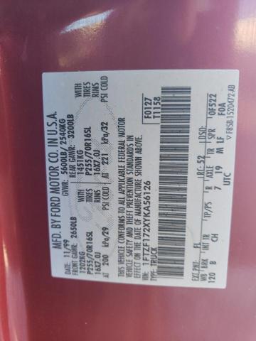 1FTZF172XYKA56126 - 2000 FORD F150 RED photo 12