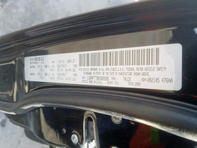 1C6RR7TT8KS689585 - 2019 RAM 1500 CLASSIC SLT  foto 10